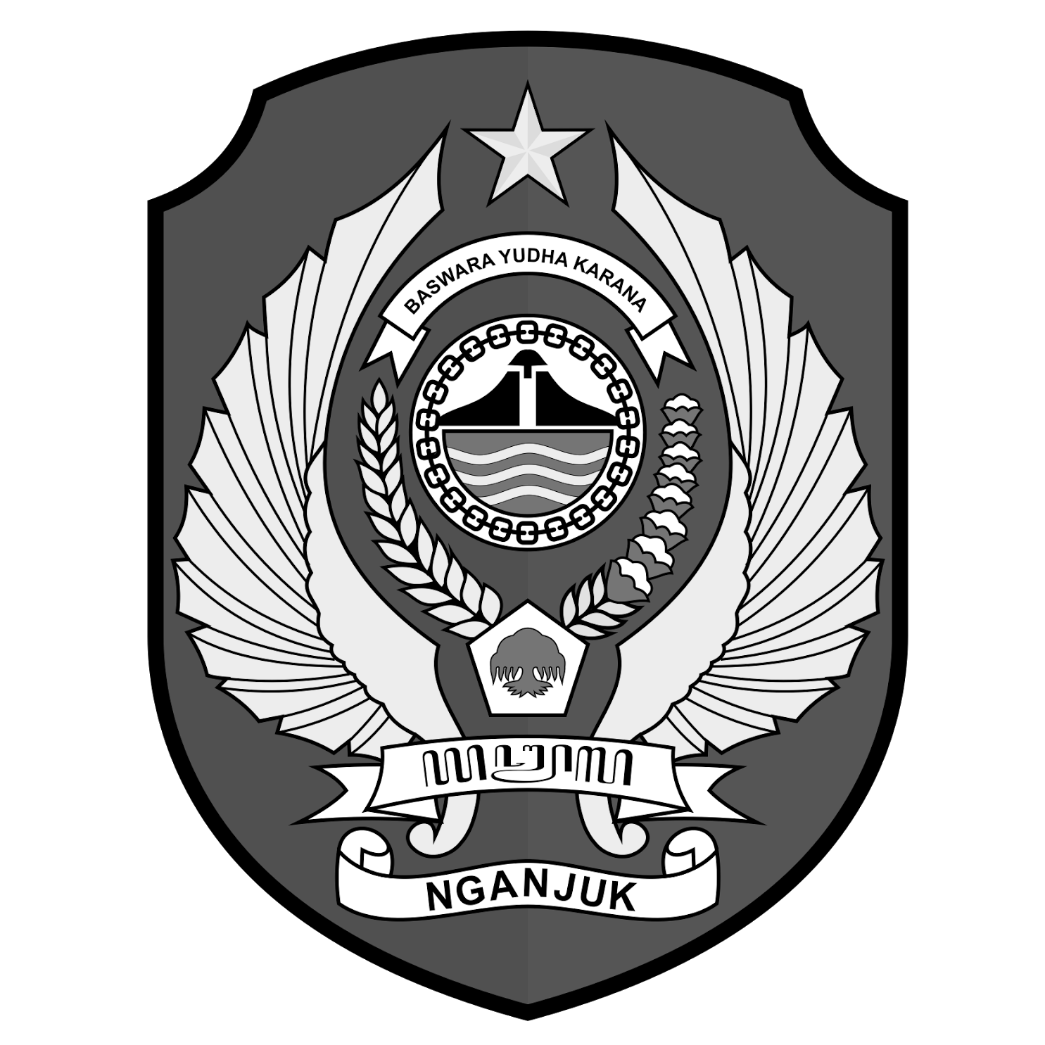 logo dinas pendidikan nganjuk hitam putih png